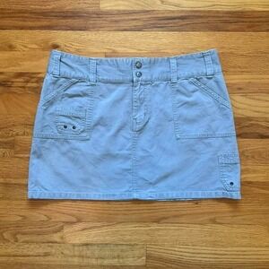 Y2K Vintage 2000s Khaki Cargo Mini Skirt Size 12 Preppy Streetwear Pockets